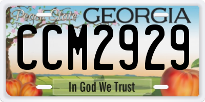 GA license plate CCM2929