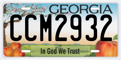 GA license plate CCM2932