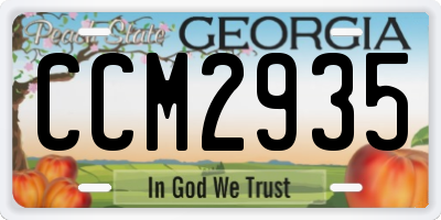 GA license plate CCM2935