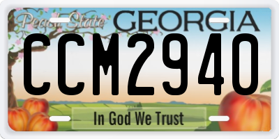GA license plate CCM2940