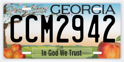 GA license plate CCM2942