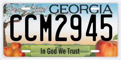 GA license plate CCM2945