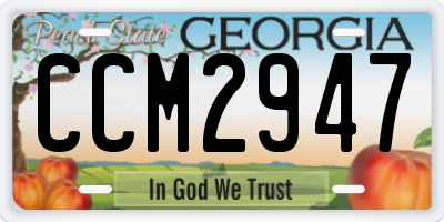 GA license plate CCM2947