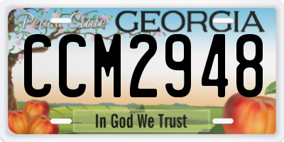 GA license plate CCM2948