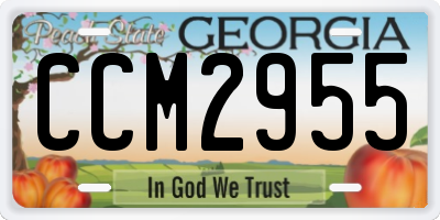 GA license plate CCM2955