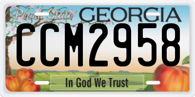 GA license plate CCM2958