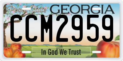 GA license plate CCM2959