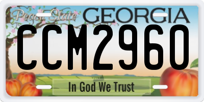 GA license plate CCM2960