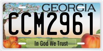 GA license plate CCM2961