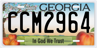 GA license plate CCM2964