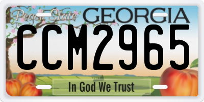 GA license plate CCM2965