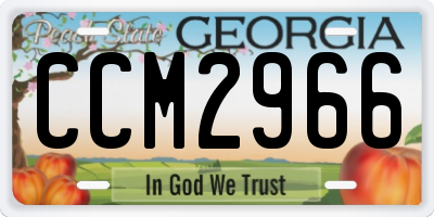 GA license plate CCM2966