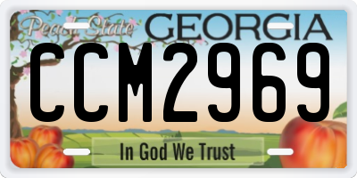 GA license plate CCM2969