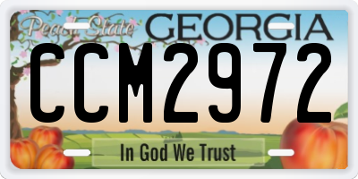 GA license plate CCM2972