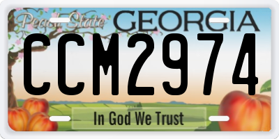 GA license plate CCM2974