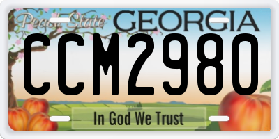 GA license plate CCM2980