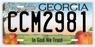 GA license plate CCM2981