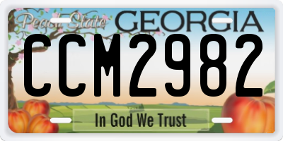 GA license plate CCM2982
