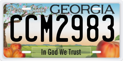 GA license plate CCM2983