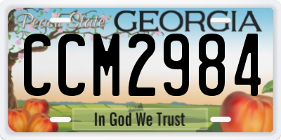 GA license plate CCM2984