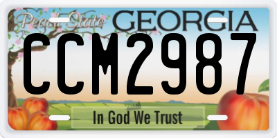 GA license plate CCM2987