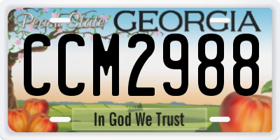 GA license plate CCM2988