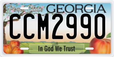 GA license plate CCM2990