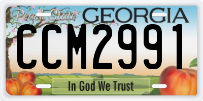GA license plate CCM2991