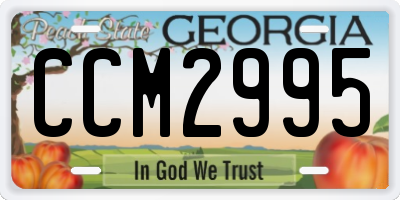 GA license plate CCM2995