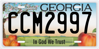 GA license plate CCM2997