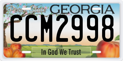 GA license plate CCM2998