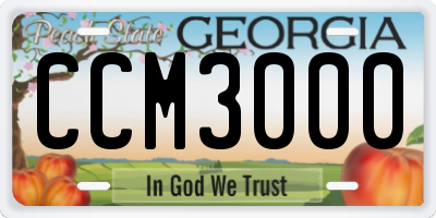 GA license plate CCM3000