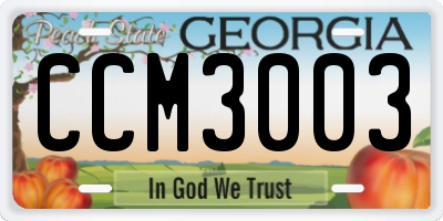 GA license plate CCM3003