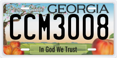 GA license plate CCM3008