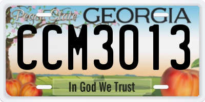 GA license plate CCM3013