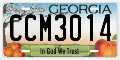GA license plate CCM3014