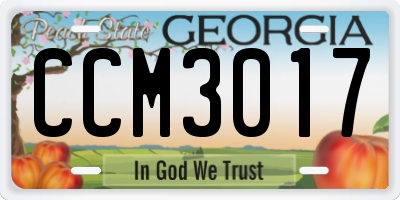 GA license plate CCM3017