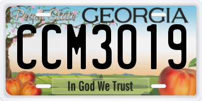 GA license plate CCM3019