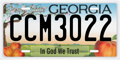 GA license plate CCM3022