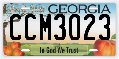 GA license plate CCM3023