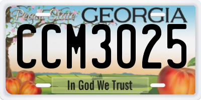 GA license plate CCM3025