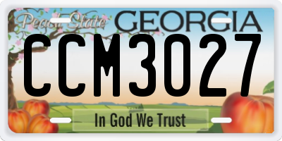 GA license plate CCM3027