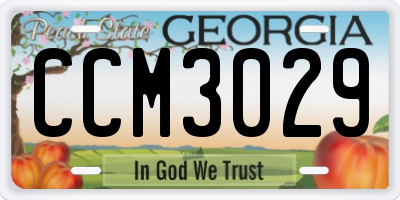 GA license plate CCM3029
