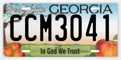 GA license plate CCM3041
