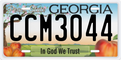 GA license plate CCM3044