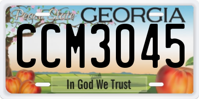 GA license plate CCM3045