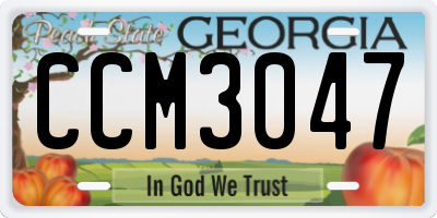 GA license plate CCM3047