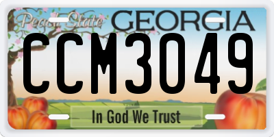 GA license plate CCM3049