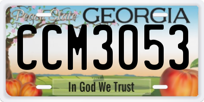 GA license plate CCM3053