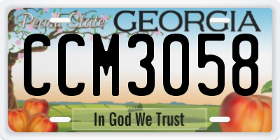 GA license plate CCM3058